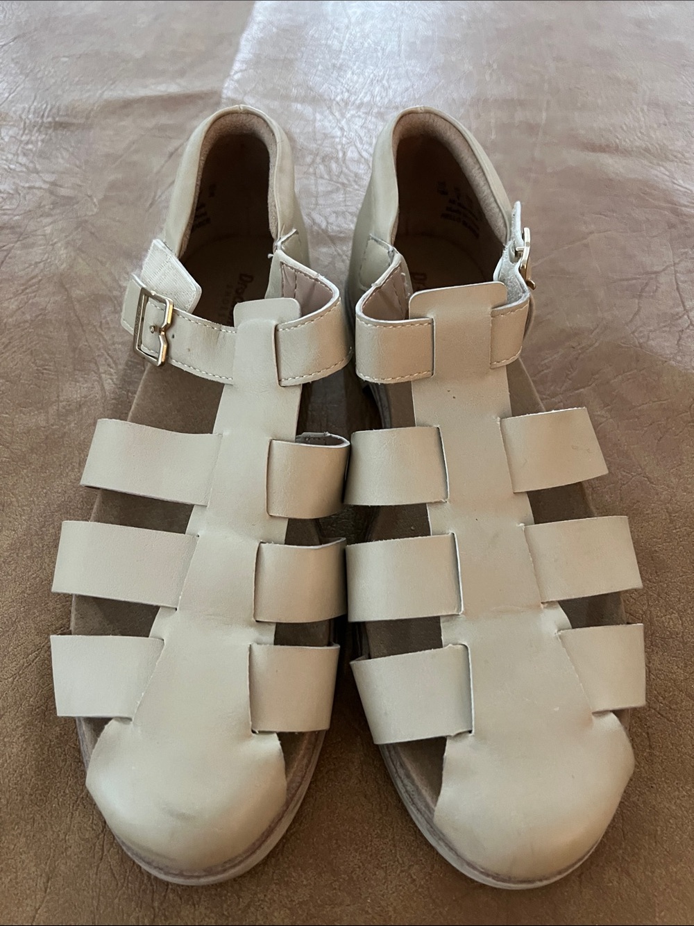 Dr. Scholl's Cream Strappy Fisherman Flats